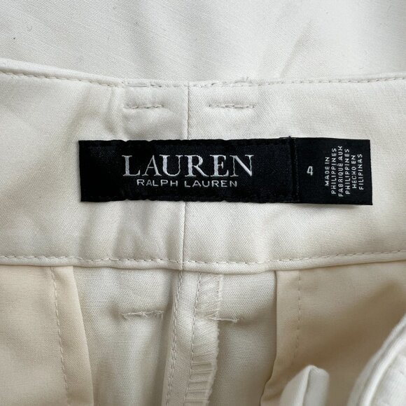 LAUREN Ralph Lauren Women's Relaxed Fit Pleated Trouser Winter Cream Size 4 NWT - Picture 8 of 8